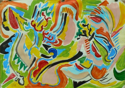 Forest In Bloom 22.5 x 32 Acrylic on paper