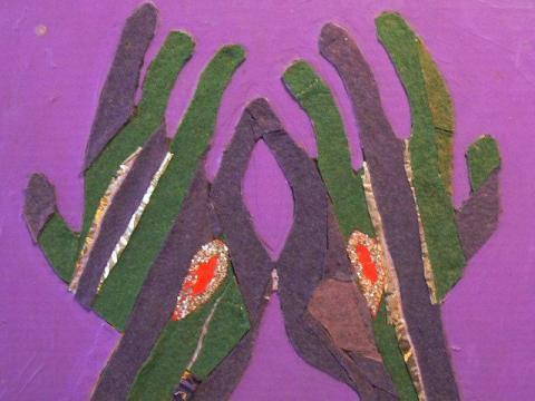 purple hands