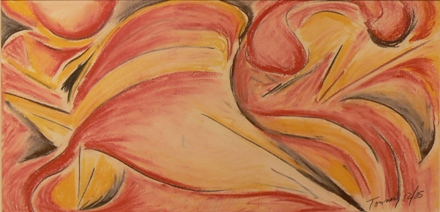 Rosebud by Joe Tonnar, soft pastel, 8 by 14 inch image, white frame, SOLD